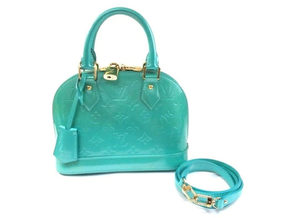 LOUIS VUITTON Alma Shoulder Bag Vernis Blue Lagoon